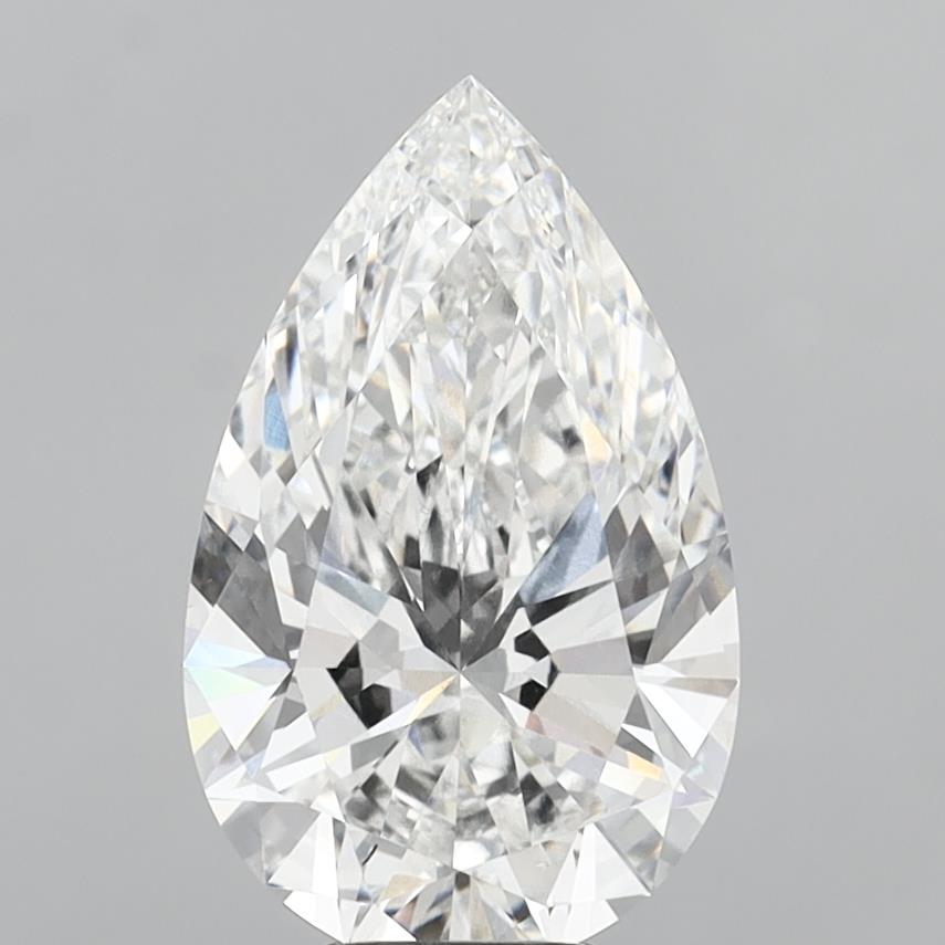 6.07 Carat Pear Shaped, Ideal Cut, E Color, VVS2 Clarity, IGI Certified Lab Grown Diamond