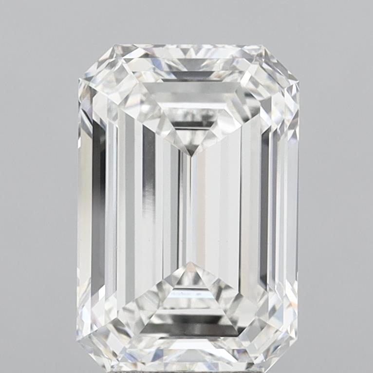 5.51 Carat Emerald Shaped, Ideal Cut, F Color, VS1 Clarity, IGI Certified Lab Grown Diamond