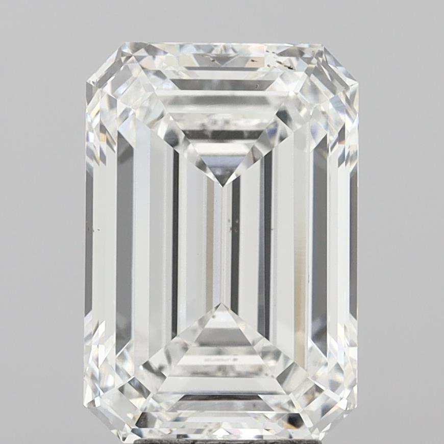 6.06 Carat Emerald Shaped, Ideal Cut, F Color, VVS2 Clarity, IGI Certified Lab Grown Diamond