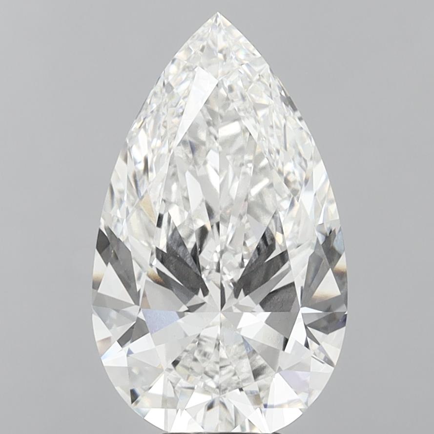 6.06 Carat Pear Shaped, Ideal Cut, F Color, VS1 Clarity, IGI Certified Lab Grown Diamond