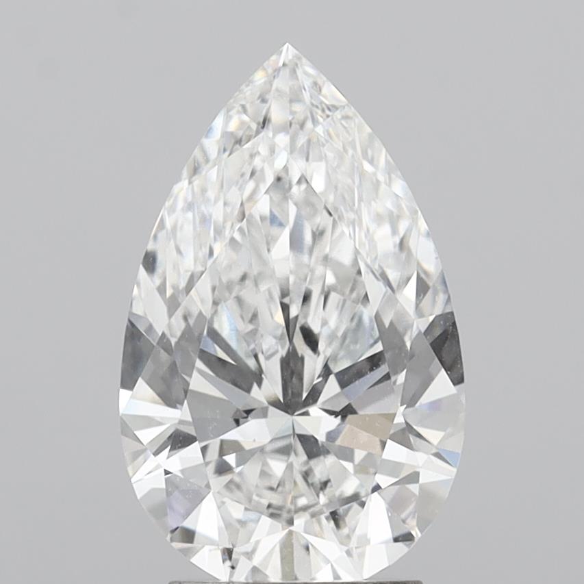 3.02 Carat Pear Shaped, Ideal Cut, E Color, VS2 Clarity, IGI Certified Lab Grown Diamond