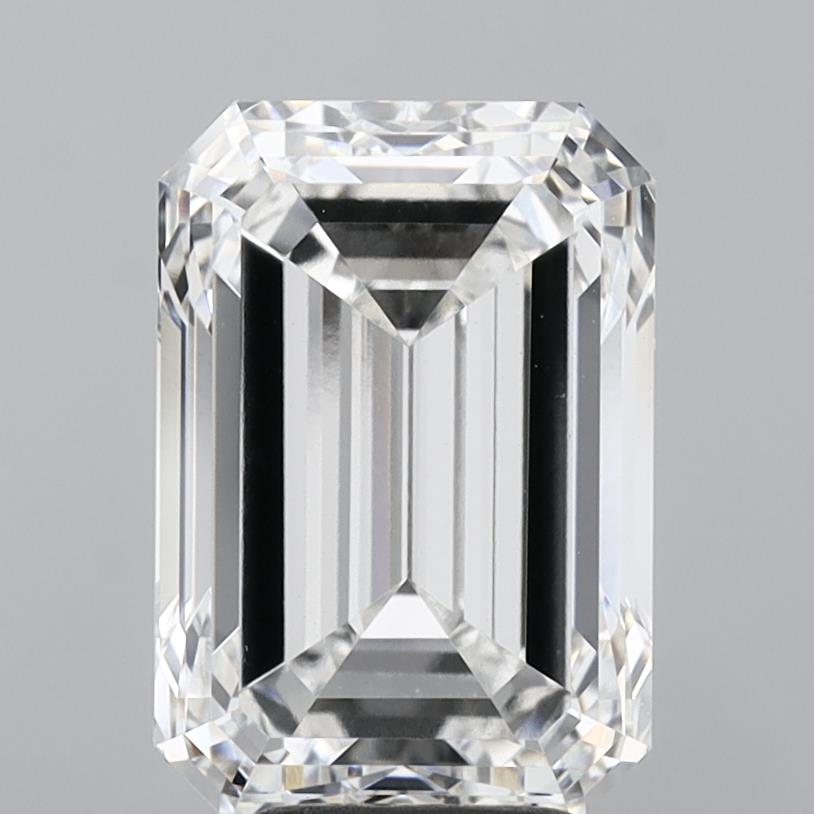 5.55 Carat Emerald Shaped, Ideal Cut, F Color, VVS2 Clarity, IGI Certified Lab Grown Diamond