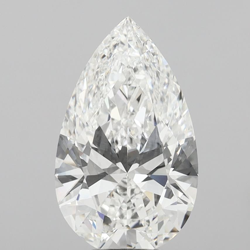 6.08 Carat Pear Shaped, Ideal Cut, E Color, VVS1 Clarity, IGI Certified Lab Grown Diamond