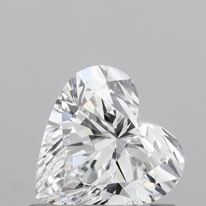 0.57 Carat Heart Shaped, Very Good Cut, D Color, VVS2 Clarity, IGI Certified Lab Grown Diamond