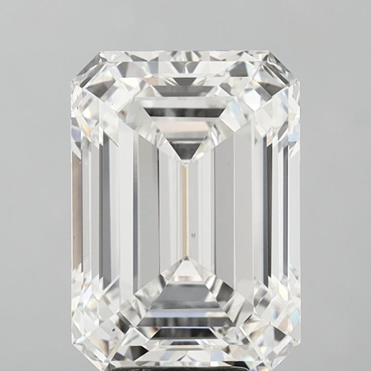 8.57 Carat Emerald Shaped, Ideal Cut, F Color, VVS2 Clarity, IGI Certified Lab Grown Diamond