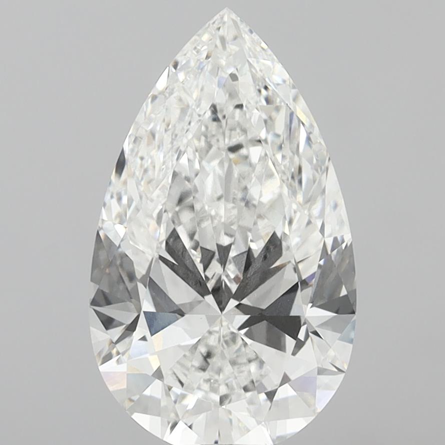 7.99 Carat Pear Shaped, Ideal Cut, F Color, VVS2 Clarity, IGI Certified Lab Grown Diamond