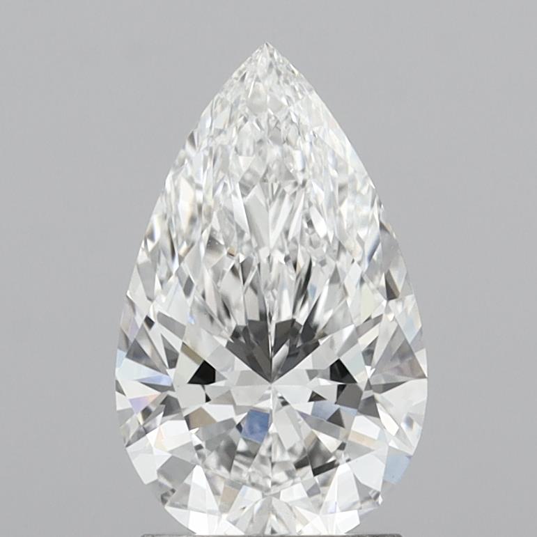 1.98 Carat Pear Shaped, Ideal Cut, D Color, VVS2 Clarity, IGI Certified Lab Grown Diamond