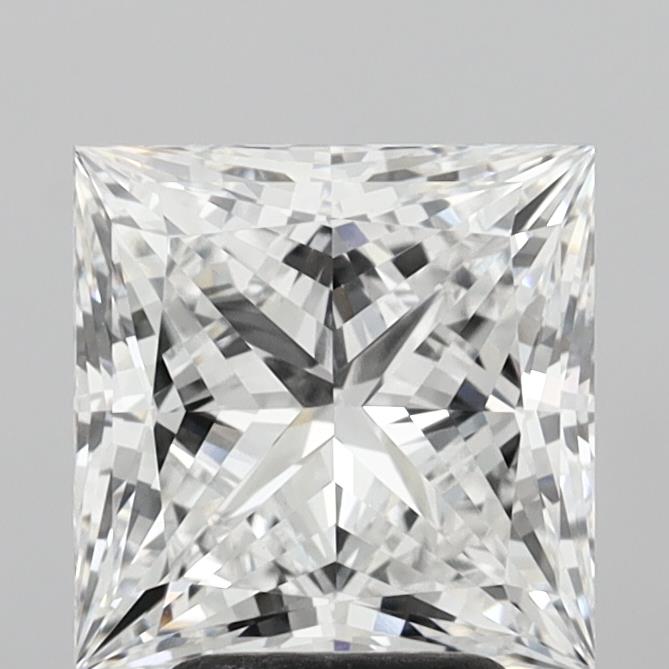 4.05 Carat Princess Shaped, Ideal Cut, E Color, VVS2 Clarity, IGI Certified Lab Grown Diamond