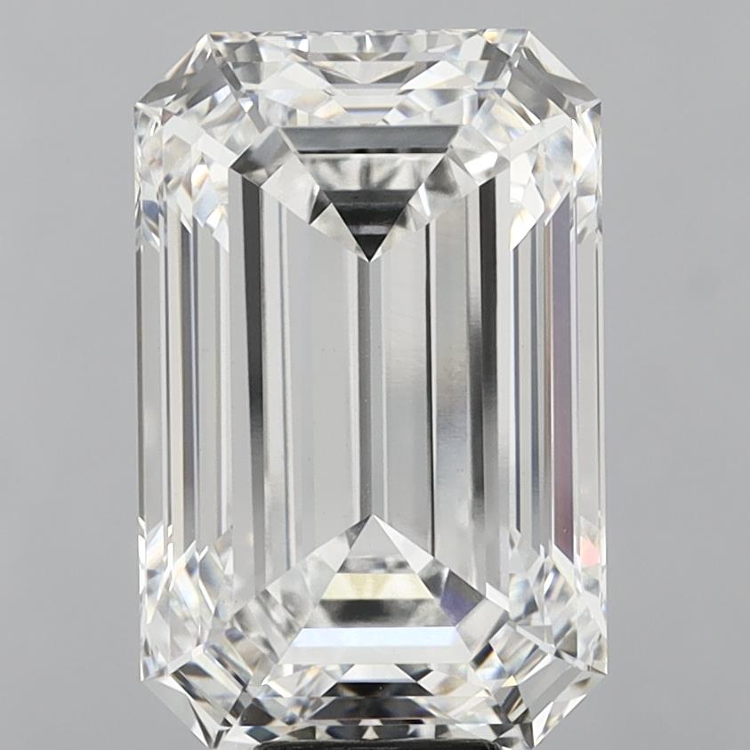 13.07 Carat Emerald Shaped, Ideal Cut, F Color, VVS2 Clarity, IGI Certified Lab Grown Diamond