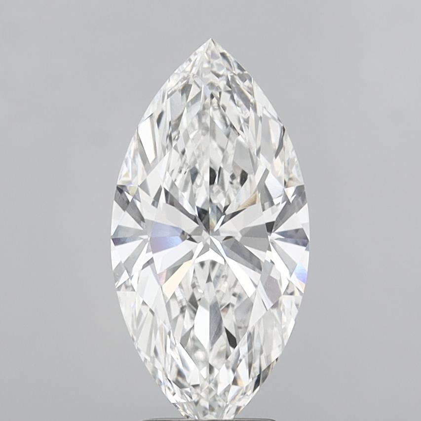 3.85 Carat Marquise Shaped, Ideal Cut, F Color, VVS2 Clarity, IGI Certified Lab Grown Diamond