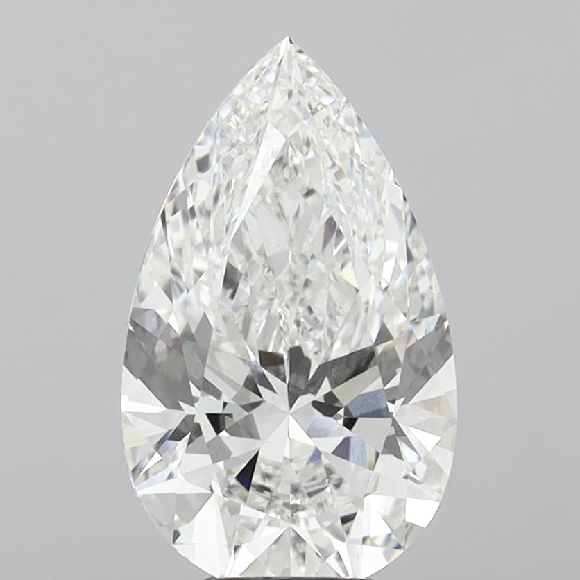 6.10 Carat Pear Shaped, Ideal Cut, F Color, VS1 Clarity, IGI Certified Lab Grown Diamond