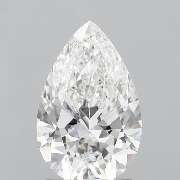 2.08 Carat Pear Shaped, Ideal Cut, F Color, VVS1 Clarity, IGI Certified Lab Grown Diamond