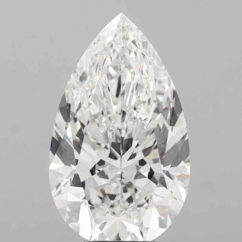 6.04 Carat Pear Shaped, Excellent Cut, F Color, VVS2 Clarity, IGI Certified Lab Grown Diamond