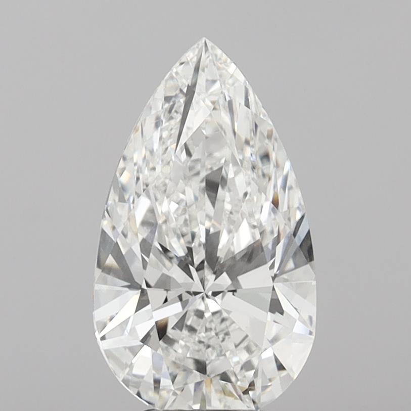 5.01 Carat Pear Shaped, Ideal Cut, F Color, VS2 Clarity, IGI Certified Lab Grown Diamond