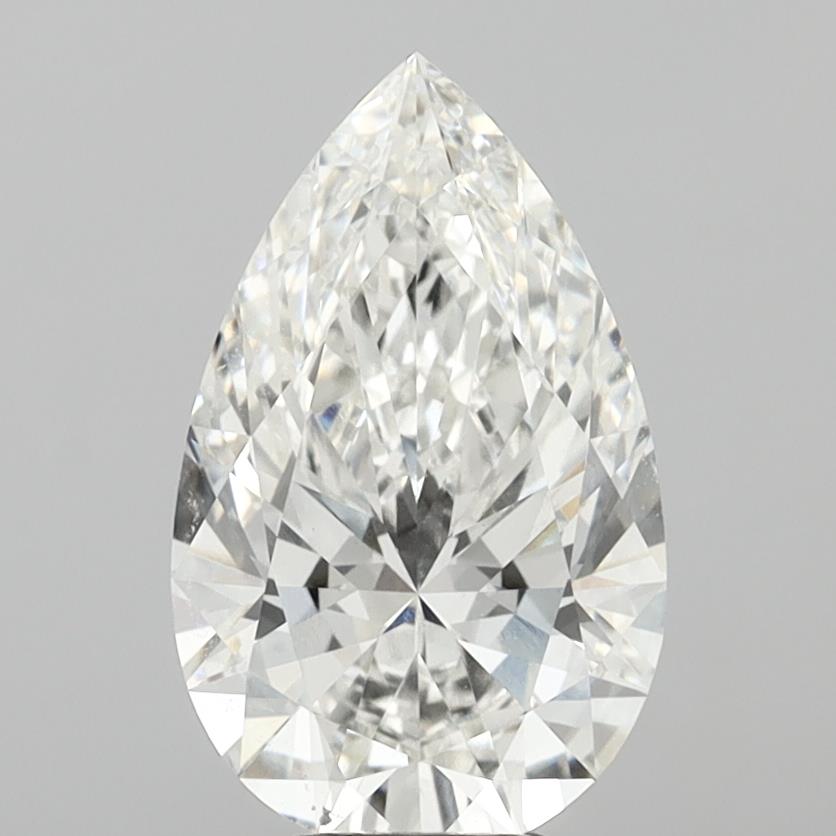 6.07 Carat Pear Shaped, Ideal Cut, F Color, VVS2 Clarity, IGI Certified Lab Grown Diamond