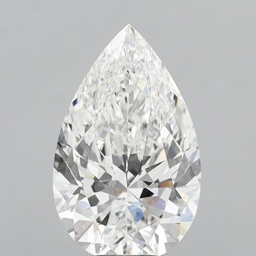 6.03 Carat Pear Shaped, Ideal Cut, E Color, VS2 Clarity, IGI Certified Lab Grown Diamond