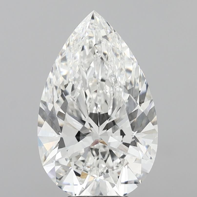 6.04 Carat Pear Shaped, Ideal Cut, E Color, VVS2 Clarity, IGI Certified Lab Grown Diamond