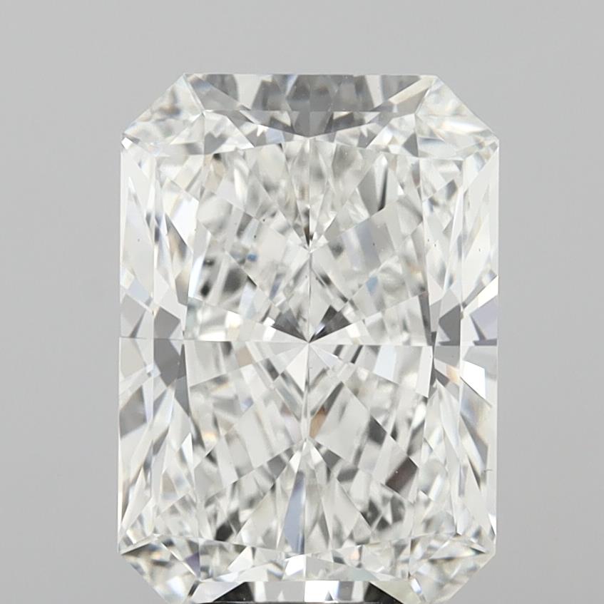 6.05 Carat Radiant Shaped, Ideal Cut, F Color, VS1 Clarity, IGI Certified Lab Grown Diamond
