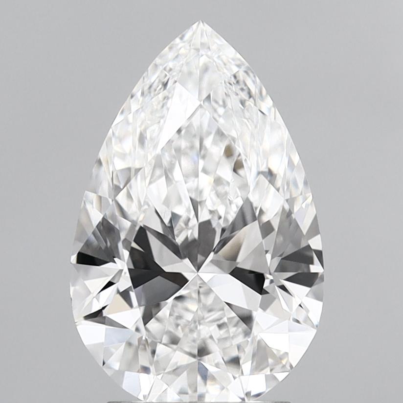 3.04 Carat Pear Shaped, Excellent Cut, D Color, VVS2 Clarity, IGI Certified Lab Grown Diamond