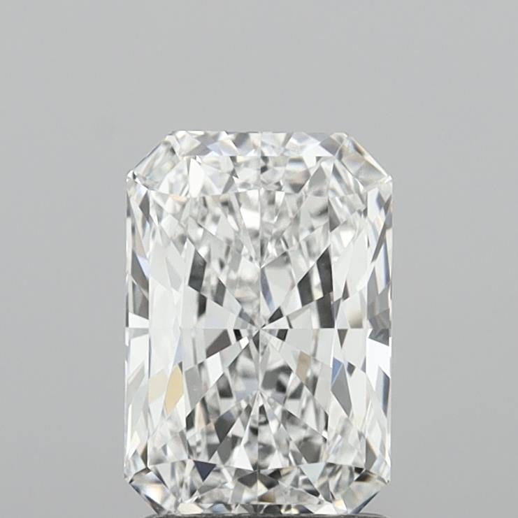 2.09 Carat Radiant Shaped, Excellent Cut, D Color, VVS2 Clarity, IGI Certified Lab Grown Diamond