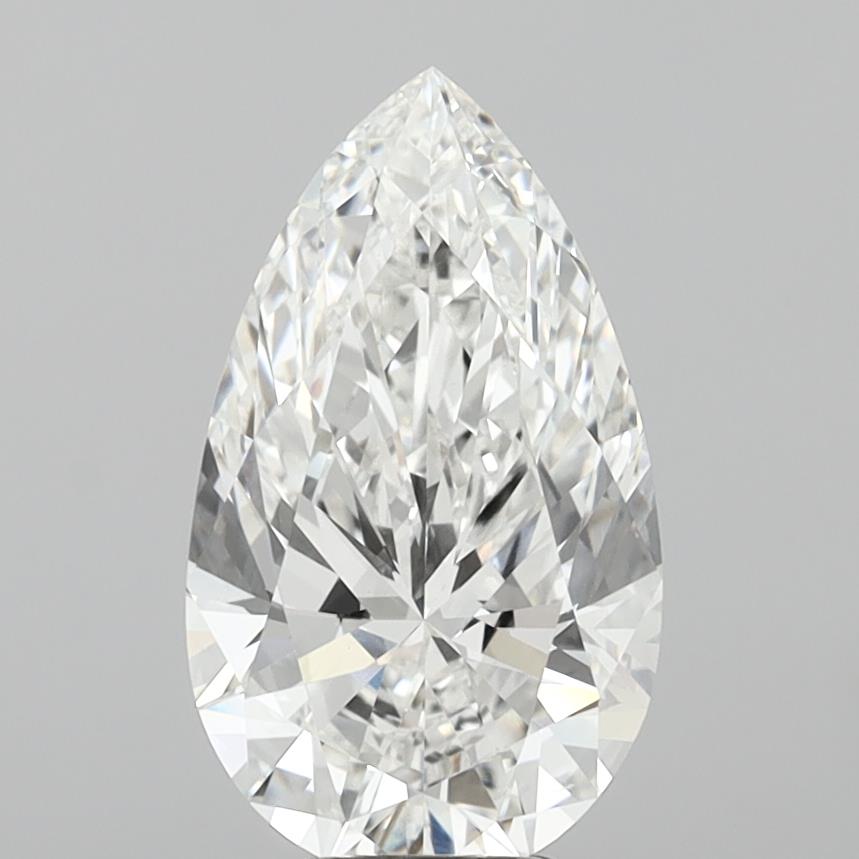 6.05 Carat Pear Shaped, Ideal Cut, E Color, VVS2 Clarity, IGI Certified Lab Grown Diamond