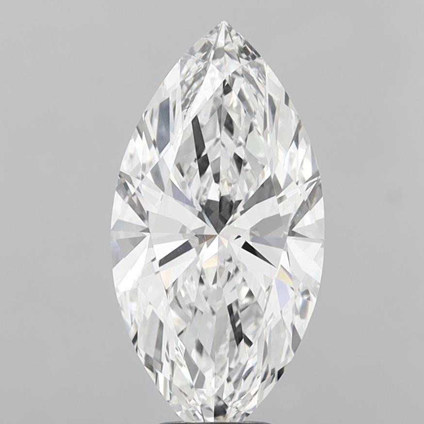 5.01 Carat Marquise Shaped, Ideal Cut, E Color, VVS2 Clarity, IGI Certified Lab Grown Diamond