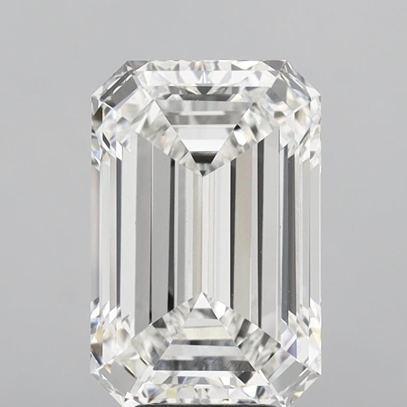 8.05 Carat Emerald Shaped, Ideal Cut, F Color, VVS2 Clarity, IGI Certified Lab Grown Diamond