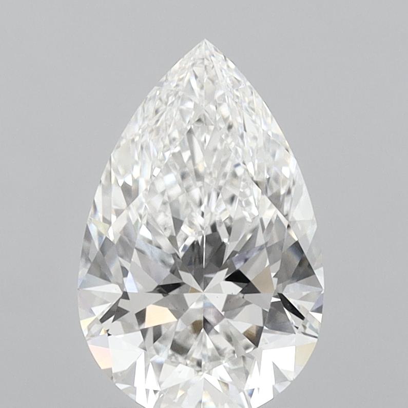 2.51 Carat Pear Shaped, Ideal Cut, E Color, VS1 Clarity, IGI Certified Lab Grown Diamond
