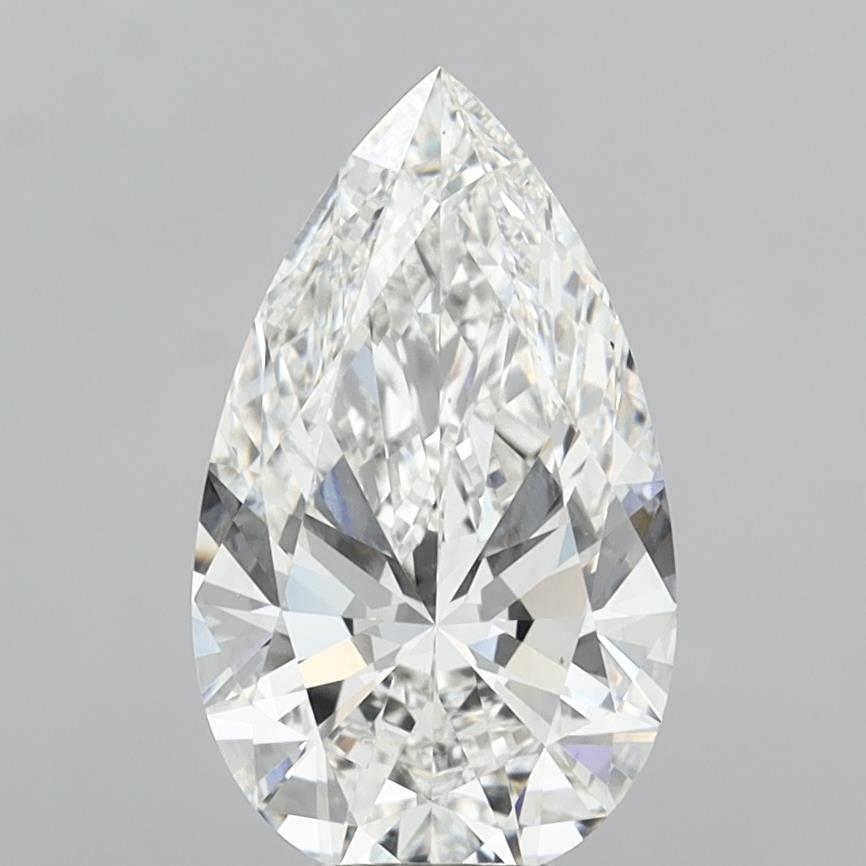 6.01 Carat Pear Shaped, Ideal Cut, F Color, VVS2 Clarity, IGI Certified Lab Grown Diamond
