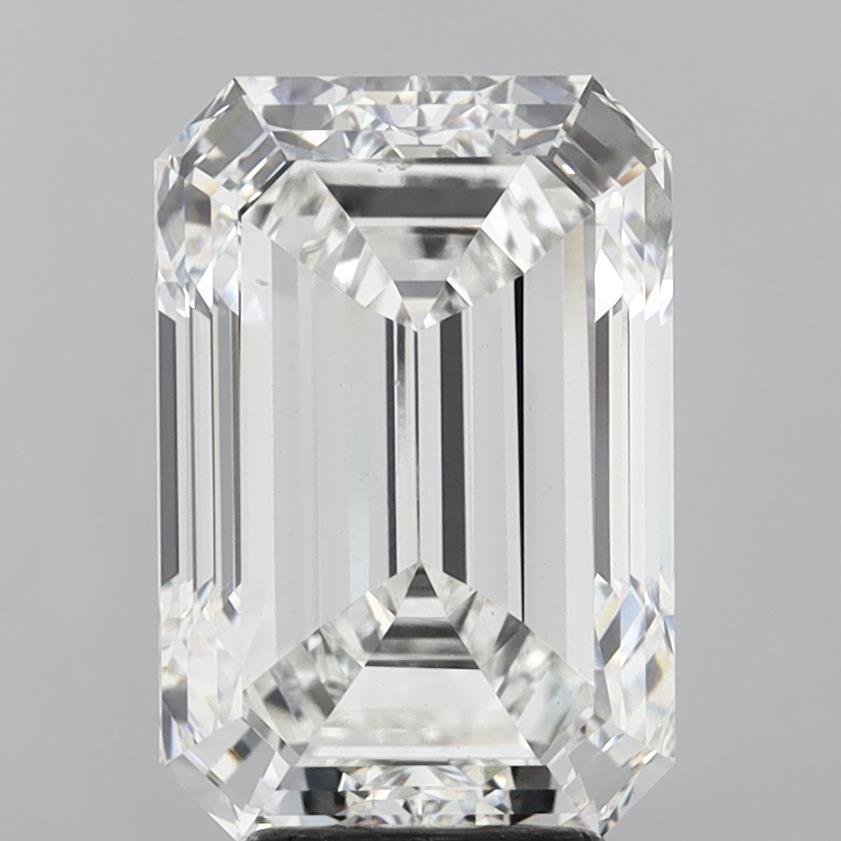 6.05 Carat Emerald Shaped, Ideal Cut, F Color, VS2 Clarity, IGI Certified Lab Grown Diamond