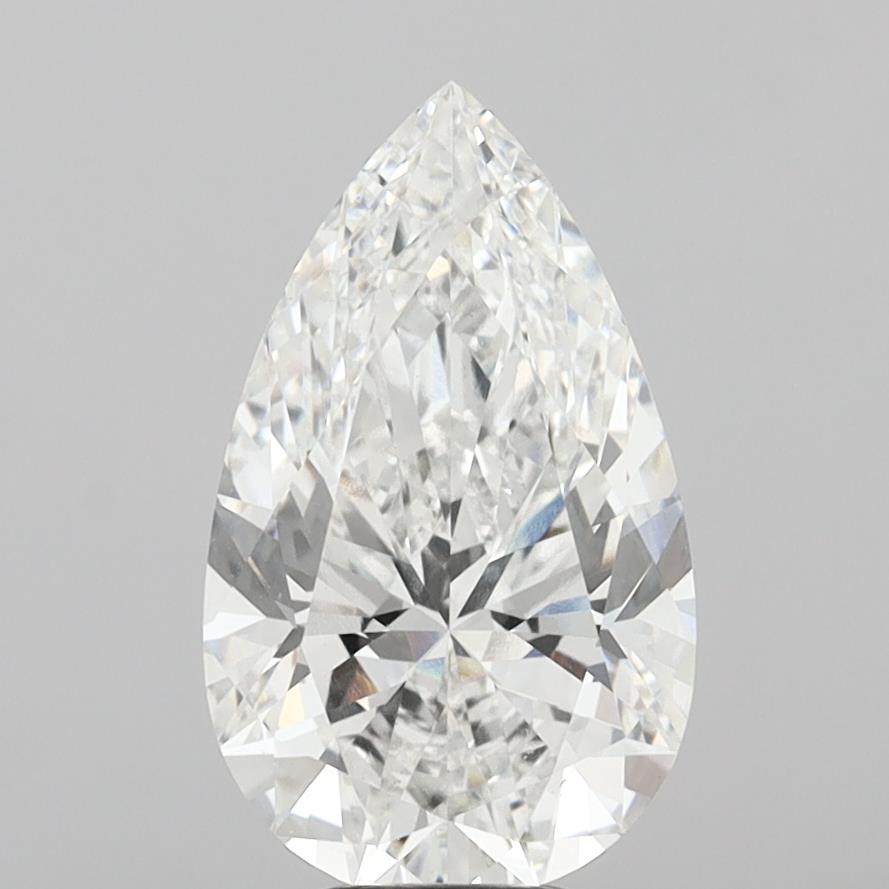 6.58 Carat Pear Shaped, Ideal Cut, E Color, VVS2 Clarity, IGI Certified Lab Grown Diamond