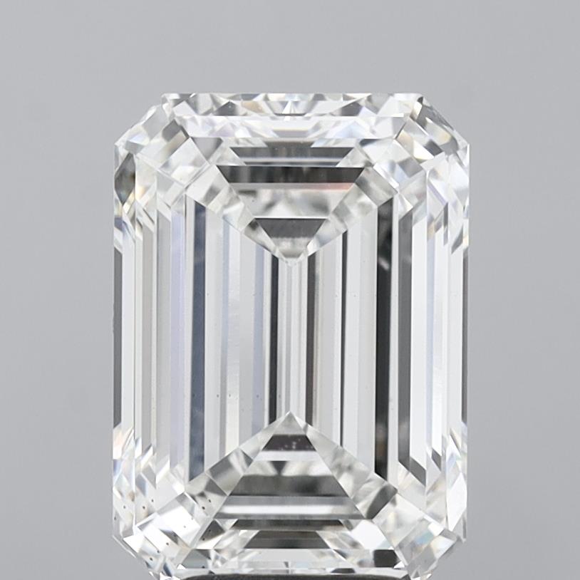 5.09 Carat Emerald Shaped, Ideal Cut, F Color, VS2 Clarity, IGI Certified Lab Grown Diamond