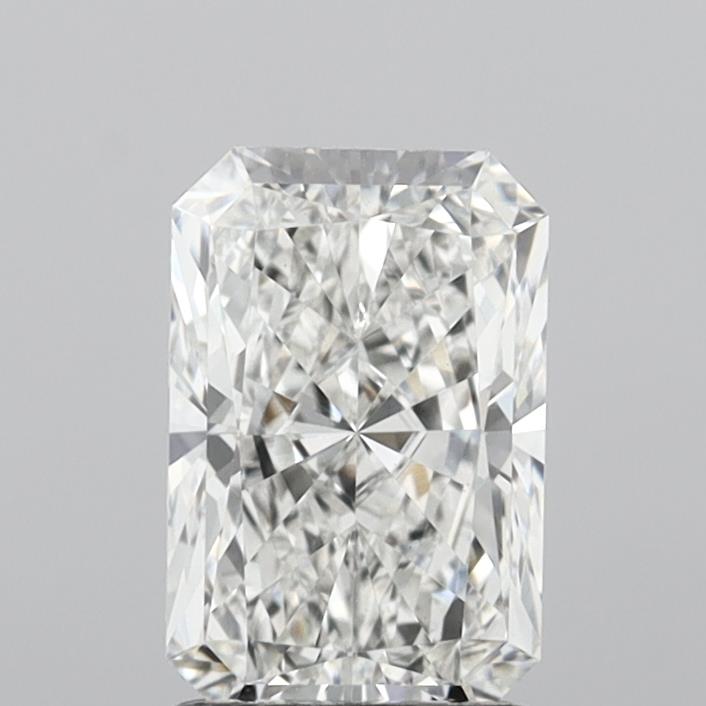 2.06 Carat Radiant Shaped, Excellent Cut, F Color, VVS2 Clarity, IGI Certified Lab Grown Diamond