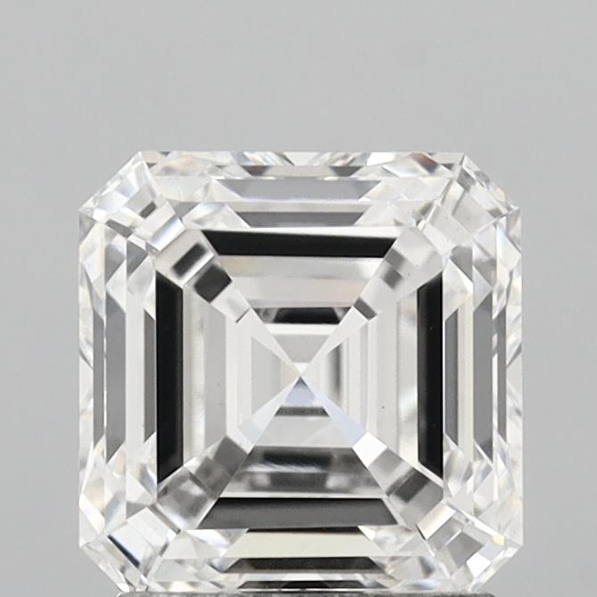 2.04 Carat Asscher Shaped, Ideal Cut, E Color, VS1 Clarity, IGI Certified Lab Grown Diamond