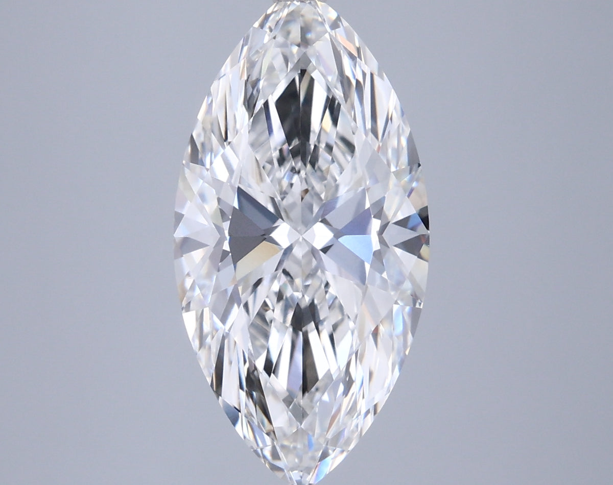4.05 Carat Marquise Shaped, Ideal Cut, F Color, VVS1 Clarity, IGI Certified Lab Grown Diamond