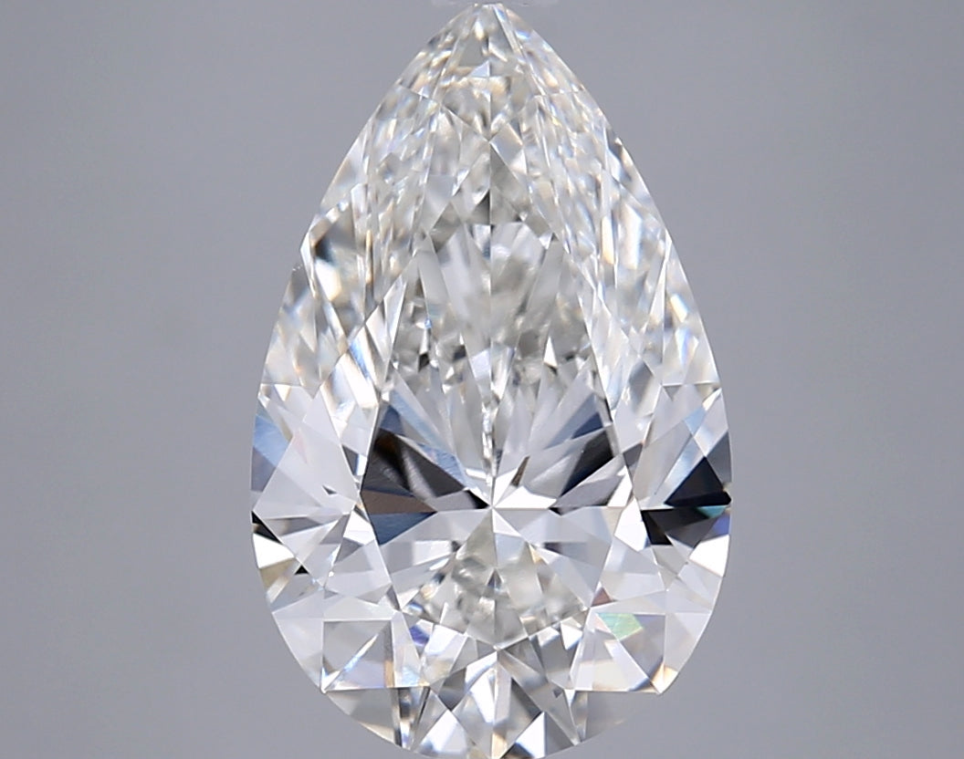 4.03 Carat Pear Shaped, Ideal Cut, F Color, VVS1 Clarity, IGI Certified Lab Grown Diamond