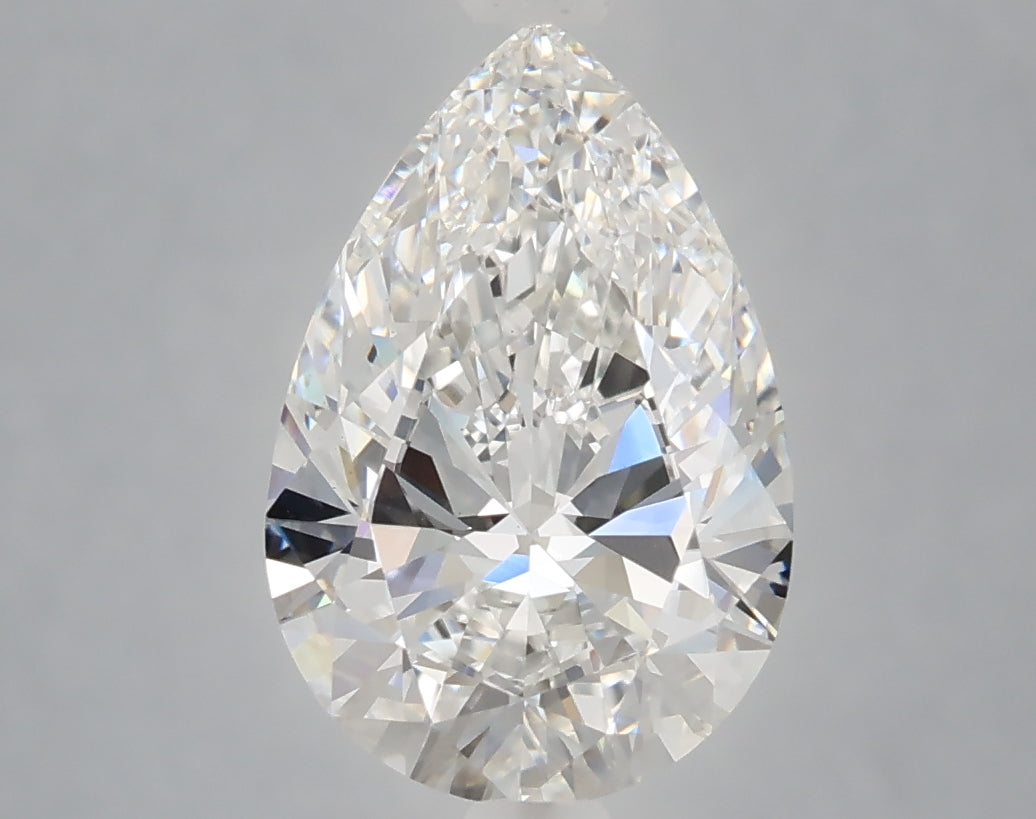 2.57 Carat Pear Shaped, Ideal Cut, E Color, VVS2 Clarity, IGI Certified Lab Grown Diamond