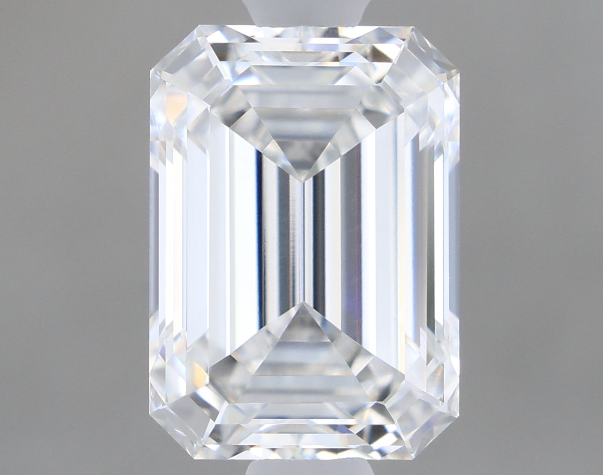 1.32 Carat Emerald Shaped, Ideal Cut, E Color, VVS2 Clarity, IGI Certified Lab Grown Diamond