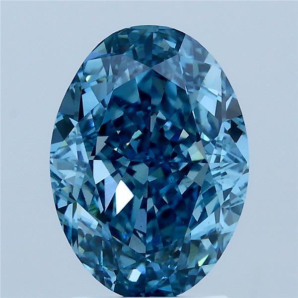 3.05 Carat Oval Shaped, Very Good Cut, FANCY VIVID BLUE Color, VS2 Clarity, IGI Certified Lab Grown Diamond