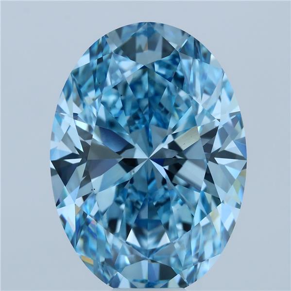 15.06 Carat Oval Shaped, Ideal Cut, FANCY VIVID BLUE Color, VS1 Clarity, IGI Certified Lab Grown Diamond