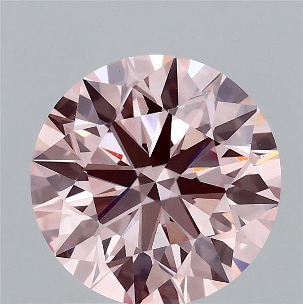 2.05 Carat Round Shaped, Ideal Cut, FANCY INTENSE PINK Color, VS1 Clarity, IGI Certified Lab Grown Diamond