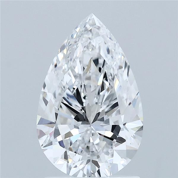 1.59 Carat Pear Shaped, Ideal Cut, D Color, VVS2 Clarity, IGI Certified Lab Grown Diamond