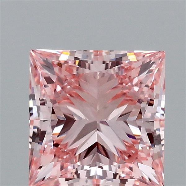 1.54 Carat Princess Shaped, Ideal Cut, FANCY INTENSE PINK Color, VS1 Clarity, IGI Certified Lab Grown Diamond
