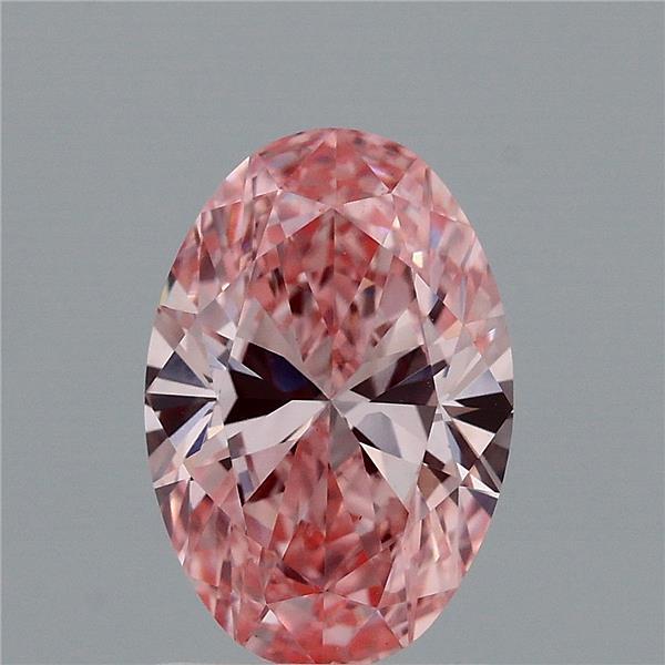 1.54 Carat Oval Shaped, Ideal Cut, FANCY VIVID PINK Color, VVS2 Clarity, IGI Certified Lab Grown Diamond