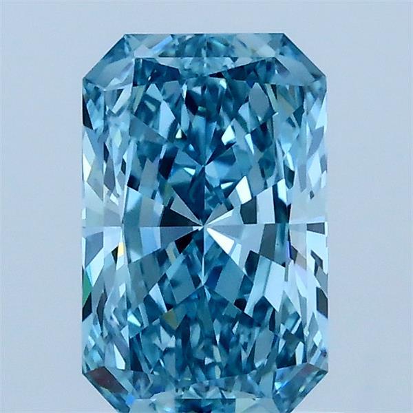 1.15 Carat Radiant Shaped, Ideal Cut, FANCY VIVID BLUE Color, VVS2 Clarity, IGI Certified Lab Grown Diamond