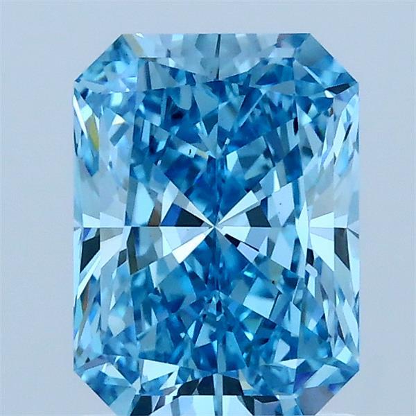 1.54 Carat Radiant Shaped, Ideal Cut, FANCY VIVID BLUE Color, VS1 Clarity, IGI Certified Lab Grown Diamond