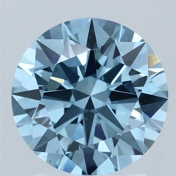 2.00 Carat Round Shaped, Excellent Cut, FANCY VIVID BLUE Color, VS1 Clarity, IGI Certified Lab Grown Diamond