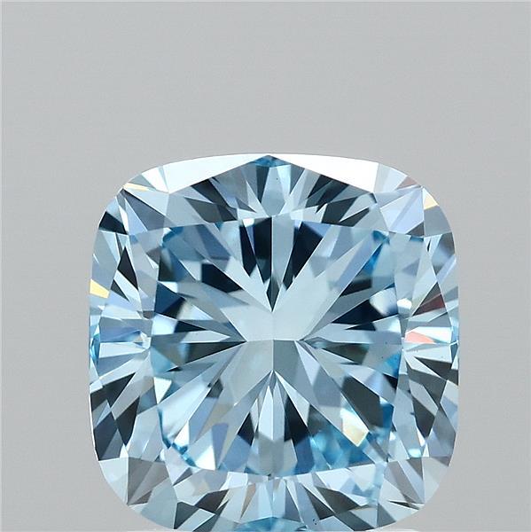 2.04 Carat Cushion Shaped, Excellent Cut, FANCY VIVID BLUE Color, VVS2 Clarity, IGI Certified Lab Grown Diamond