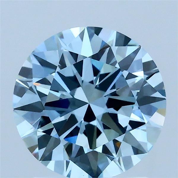 1.70 Carat Round Shaped, Excellent Cut, FANCY VIVID BLUE Color, VVS2 Clarity, IGI Certified Lab Grown Diamond
