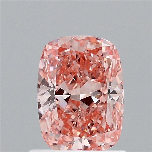 1.10 Carat Cushion Shaped, Ideal Cut, FANCY VIVID ORANGE PINK Color, VVS2 Clarity, IGI Certified Lab Grown Diamond